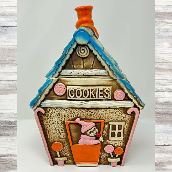 Vintage Japanese Elf Mogi House Cookie Jar 1950's - Picture 1 of 10